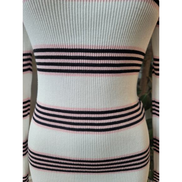 Forever 21 Sweater Dress Women's Large Multicolor Striped Long Sleeve Knit - Picture 4 of 11